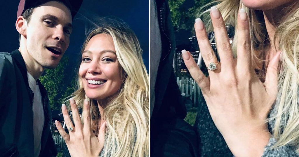 Hilary Duff Engagement Ring 2019 Cushion Cut Diamond Ring (1)