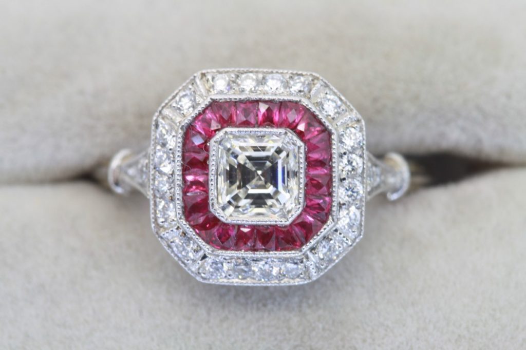 Cressida Bonas Engagement Ring Art Deco Ruby Target Ring - Similar Style