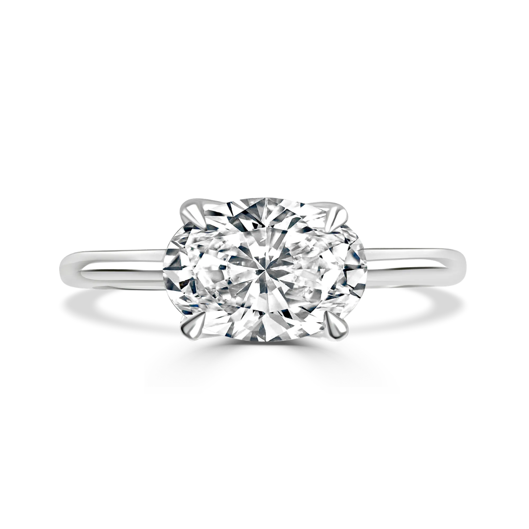 Platinum 1.09ct Oval Cut Laboratory Grown Diamond Ring 