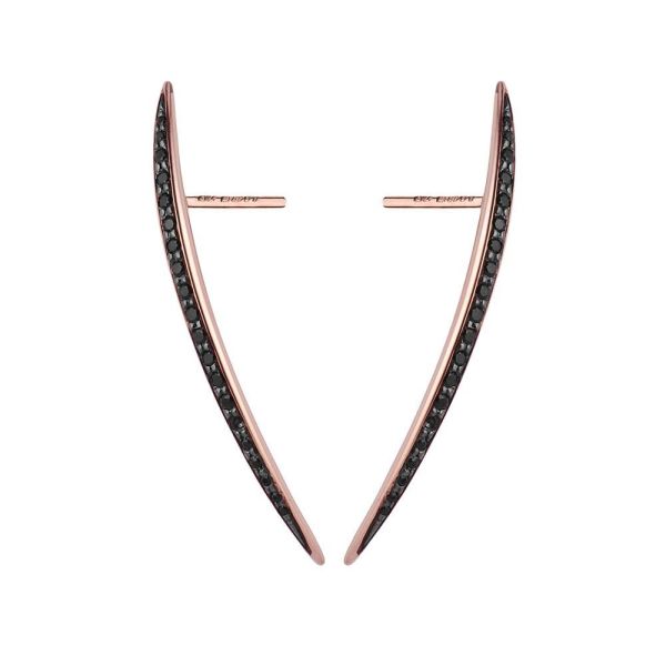 Shaun Leane Rose Gold Vermeil Black Spinel Quill Earrings-1