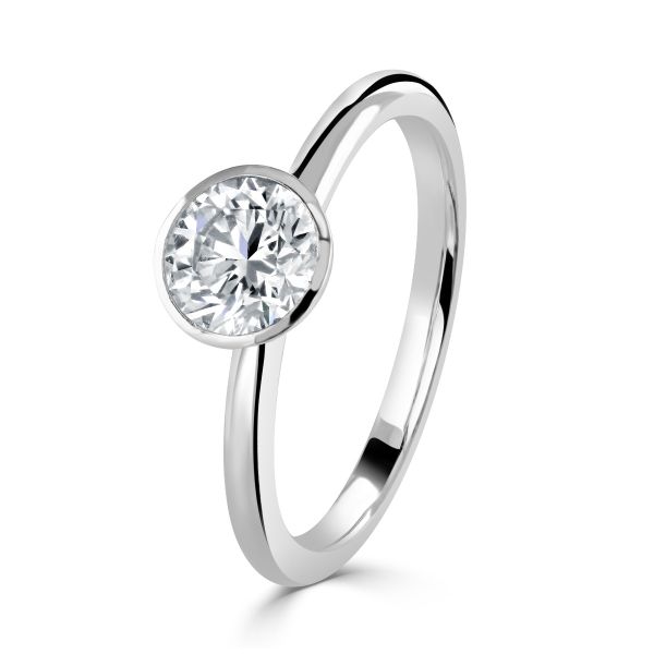 Platinum Single Stone Certificated Diamond Ring-1