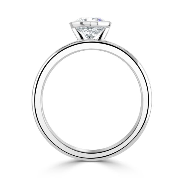 Platinum Single Stone Certificated Diamond Ring-2