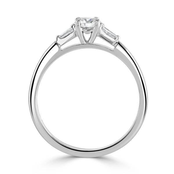 Platinum Round Brilliant Cut Certificated Diamond Three Stone Ring-2