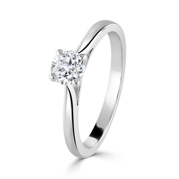 0.50ct Brilliant Cut Diamond Engagement Ring V Shape Mount-1