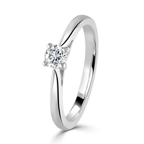 Platinum Certificated Diamond Solitaire Ring-0101522