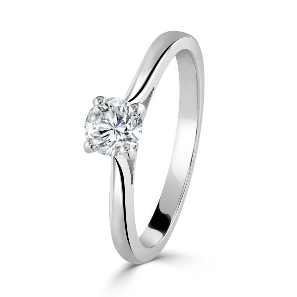 Platinum Certificated Round Brilliant Cut Diamond Ring-1