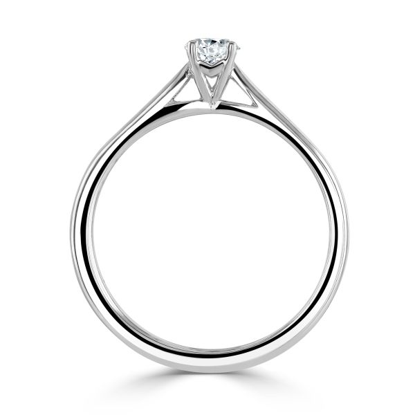 Platinum Diamond Single Stone Certificated Round Brilliant Cut Ring-2