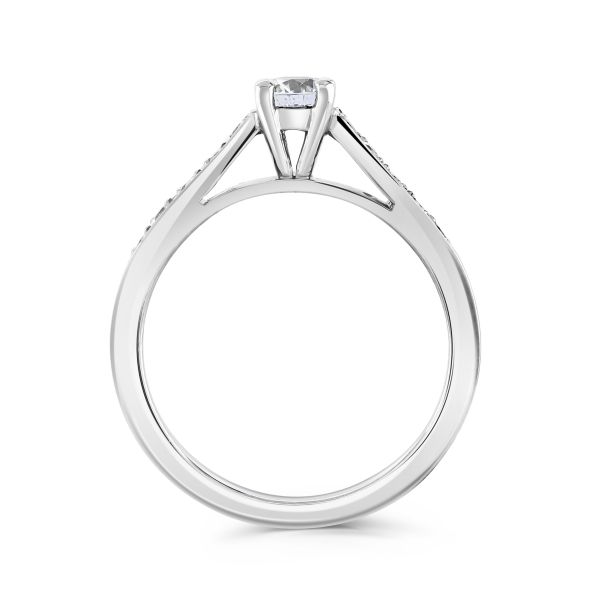 Platinum Round Brilliant Cut Diamond Ring-3