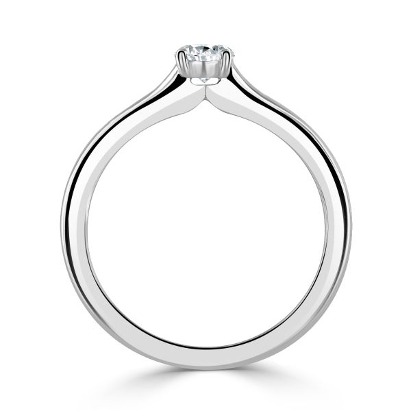 18ct White Gold Round Brilliant Cut Diamond Swept Shoulder Ring-3