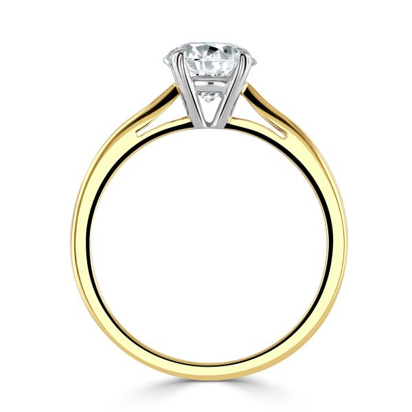 18ct Yellow Gold Round Brilliant Diamond Single Stone Ring-2