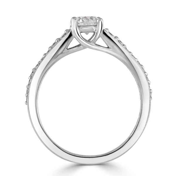 Platinum Single Stone Certificated Round Brilliant Diamond Ring-2