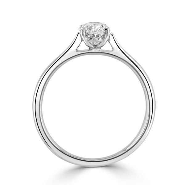 Platinum Oval Cut Diamond Solitaire Ring-2