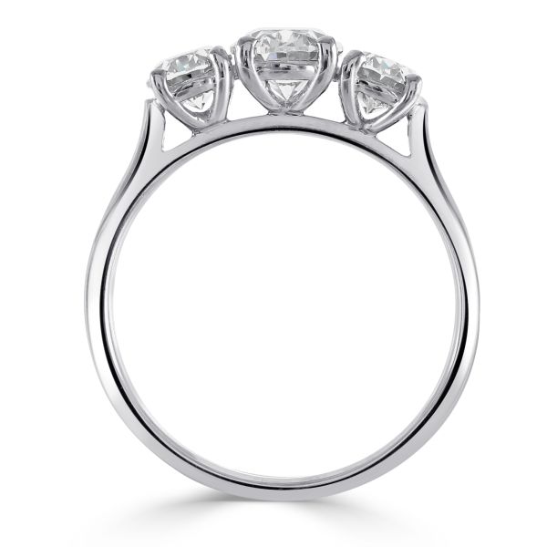 Platinum Certificated 3 Stone Oval Cut Diamond Ring-2