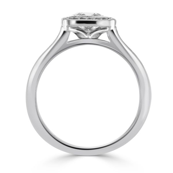 Platinum Princess & Brilliant Cut Diamond Cluster Ring-2