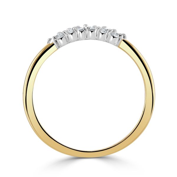 18ct Yellow Gold V Shaped Diamond Half Eternity Ring-2