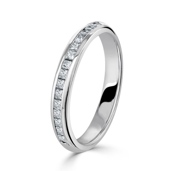 18ct White Gold Princess Cut Diamond Eternity Ring-1