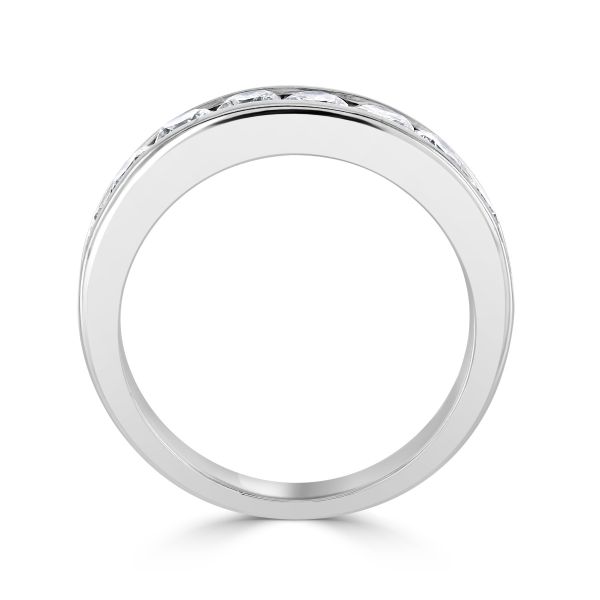 Platinum Round Brilliant Cut Diamond Half Eternity Ring-2