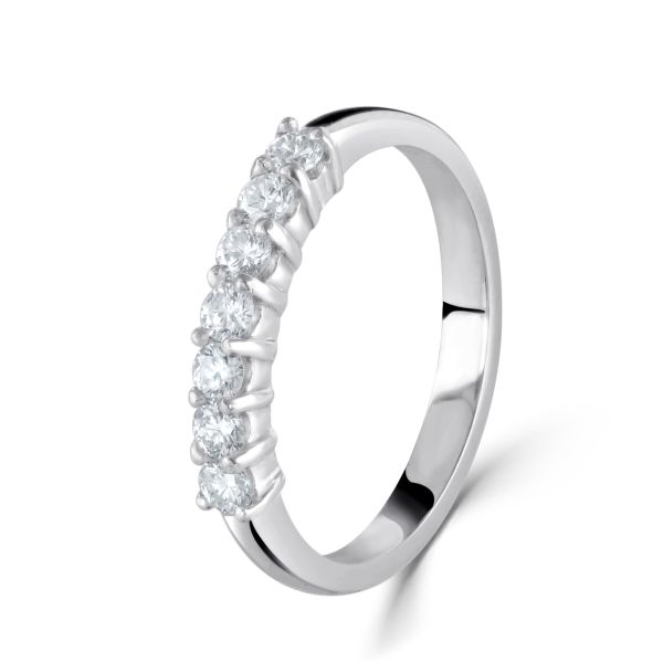 18ct White Gold 7 Stone Diamond Half Eternity Ring-1