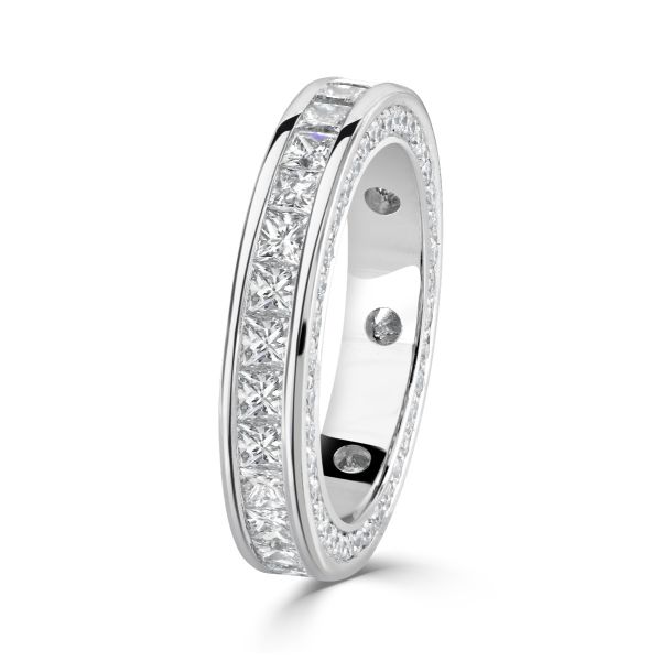 18ct White Gold Princess & Brilliant Cut Diamond Eternity Ring-1