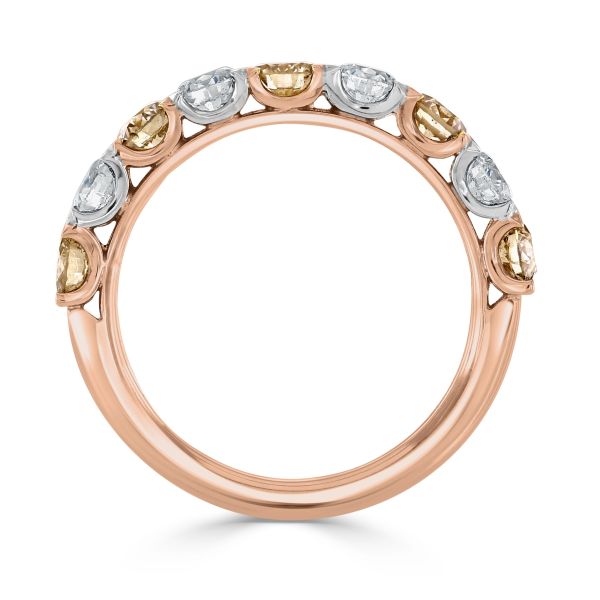 18ct Rose Gold 9 Stone White & Champagne Diamond Eternity Ring-2