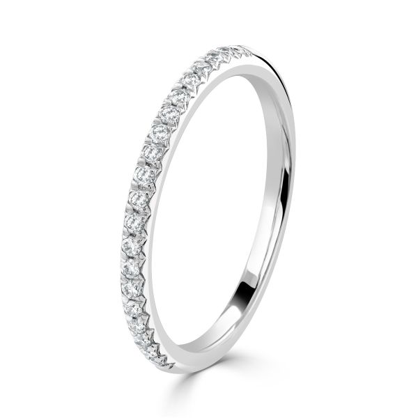 Platinum Diamond Grain Set Eternity Ring -1