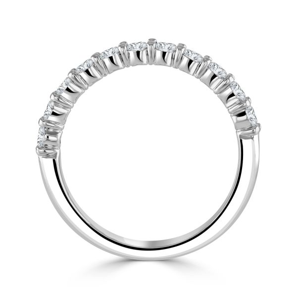 Platinum 11 Round Brilliant Diamond Claw Set Half Eternity Ring-2