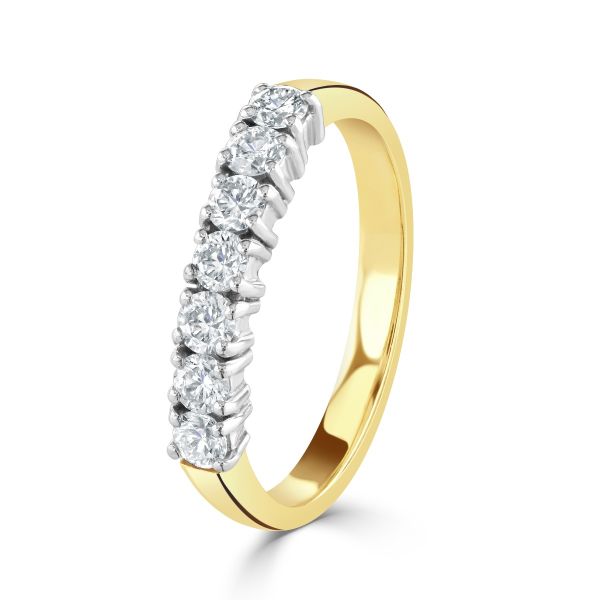 18ct Yellow & White Gold Diamond Half Eternity Ring-1
