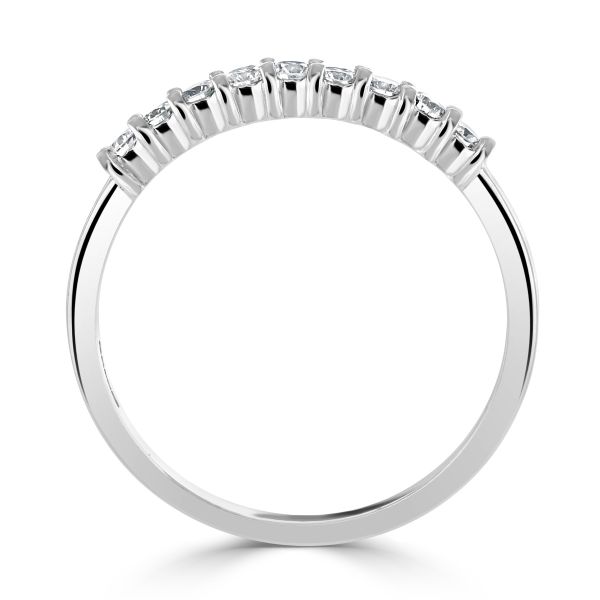 18ct White Gold 9 Round Brilliant Cut Diamond Half Eternity Ring-2