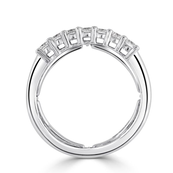 18ct White Gold 7 Diamond Half Eternity Ring-2