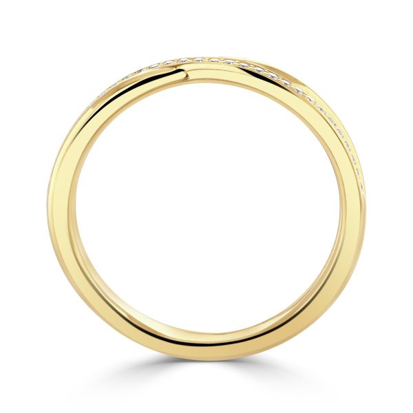 18ct Rose Gold Round Brilliant Diamond Crossover Eternity Ring-2