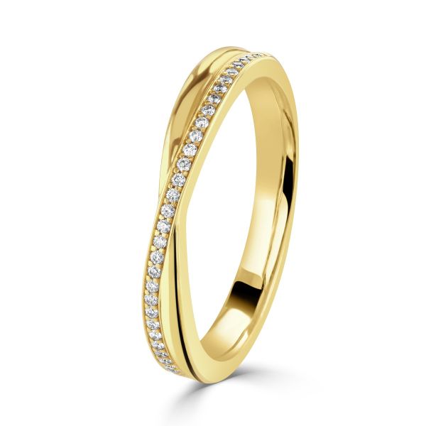 18ct Rose Gold Round Brilliant Diamond Crossover Eternity Ring-1
