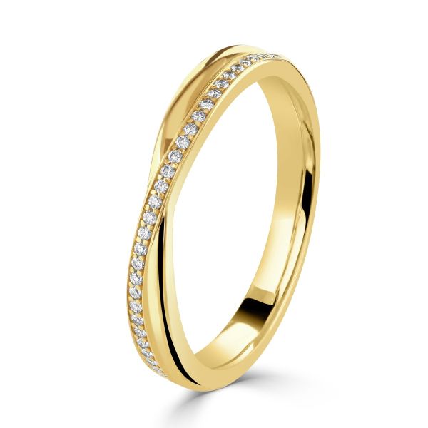 18ct Rose Gold Crossover Diamond Eternity Ring-1