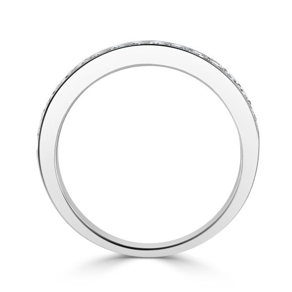 Platinum 15 Round Brilliant Cut Diamond Shared Claw Eternity Ring-2