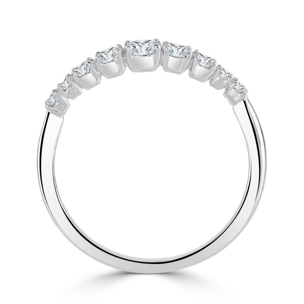 Platinum 9 Diamond Graduated Half Eternity Ring-2