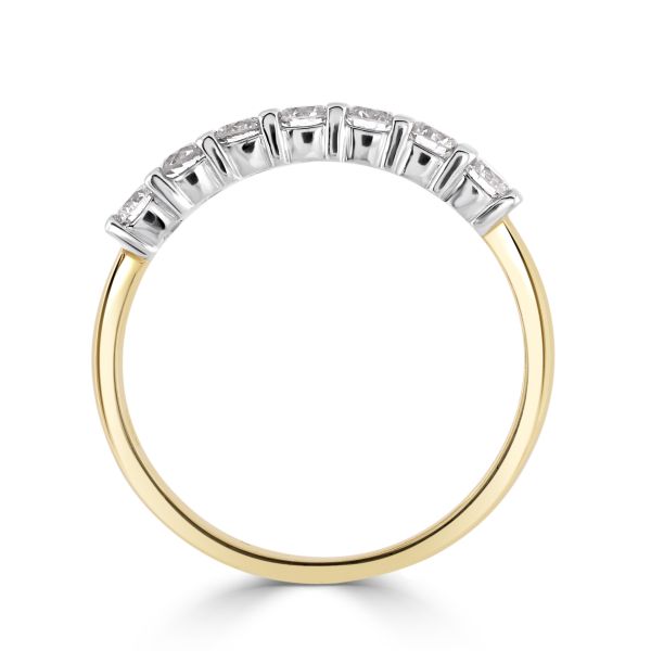 18ct Yellow & White Gold 7 Round Brilliant Diamond Half Eternity Ring-2