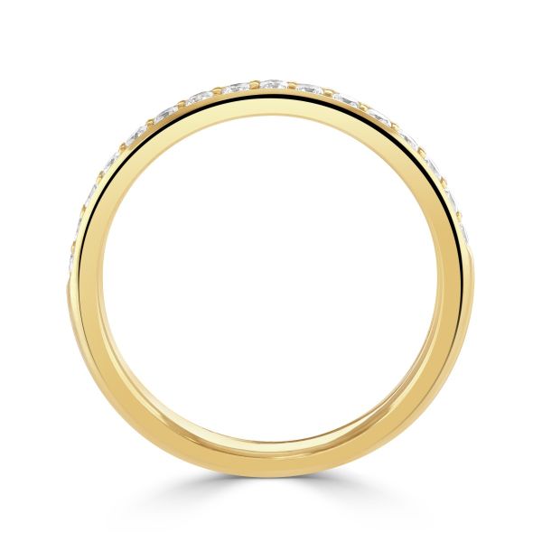 18ct Rose Gold Round Brilliant Cut Diamond Shared Claw Half Eternity Ring-2