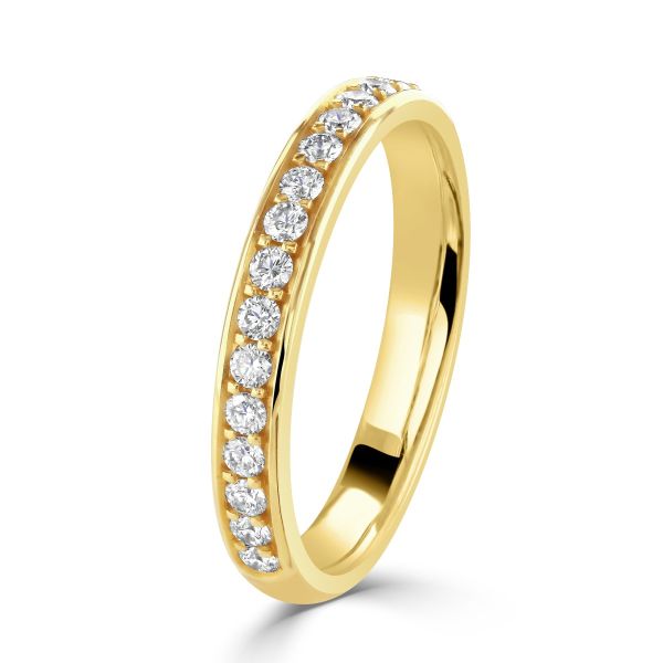 18ct Rose Gold Round Brilliant Cut Diamond Shared Claw Half Eternity Ring-1