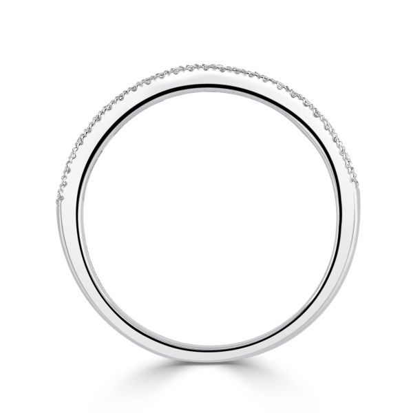 18ct White Gold Round Brilliant & Princess Cut Diamon Half Eternity Ring-2