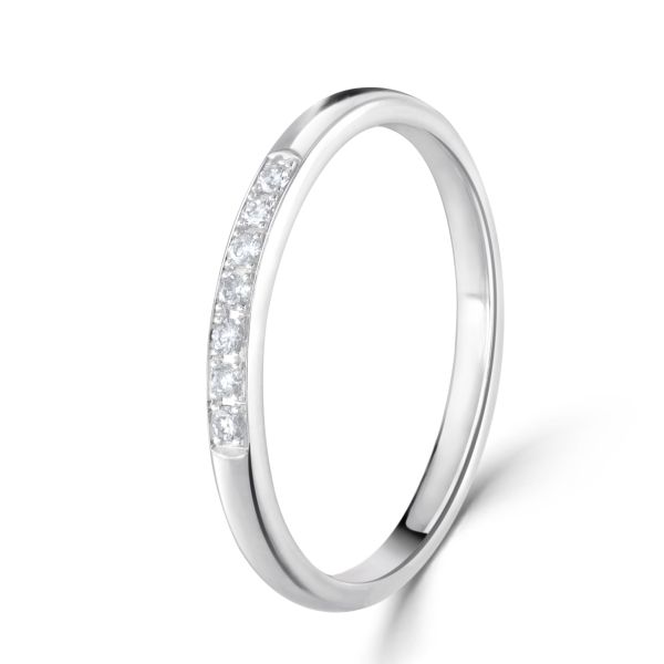 18ct White Gold Round Brilliant Diamond Half Eternity Ring-1