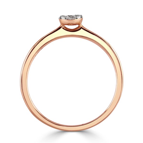 18ct Rose Gold 10 Round Brilliant Cut Oval Shape Cluster Ring-2