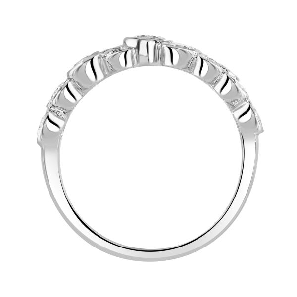 Platinum Rubover Set Diamond Bubble Cluster Ring-2