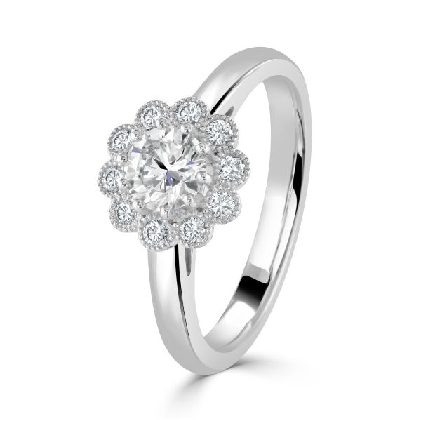 Platinum Diamond Flower Cluster Ring-1