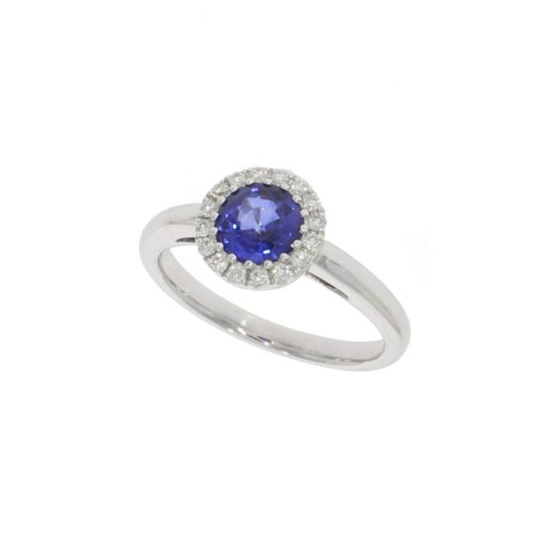 18ct Sapphire & Diamond Round Brilliant Cut Cluster Ring-1