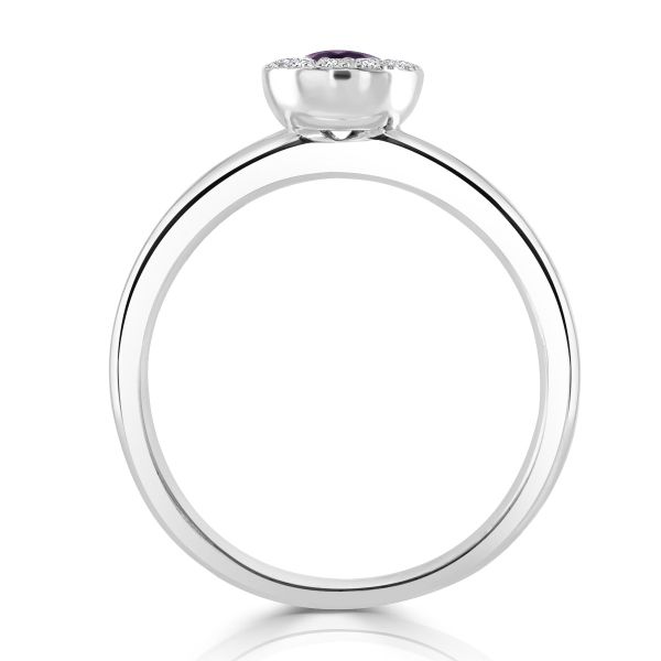 18ct White Gold Sapphire & Diamond Cluster Ring -3