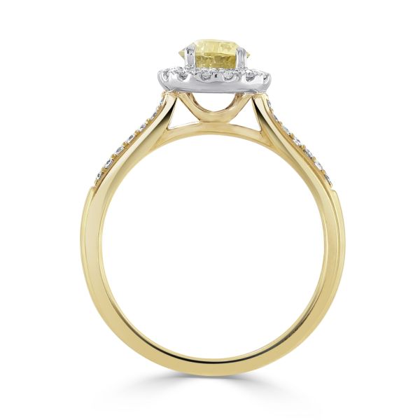 18ct Yellow & White Gold Trilliant Cut Yellow Sapphire & Diamond Cluster Ring-2