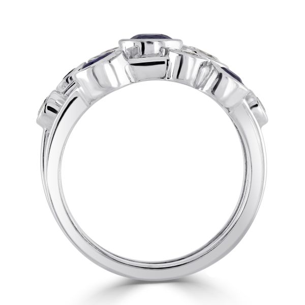 18ct White Gold Sapphire & Diamond Bubble Ring-2
