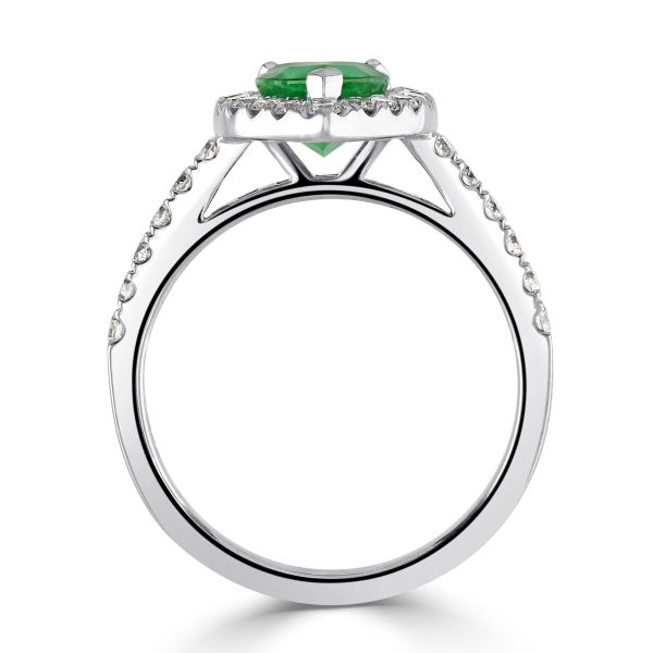 18ct White Gold Pear Cut Emerald Cluster Ring-2