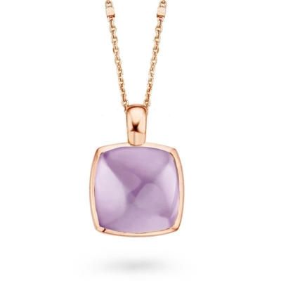One More Ladies 18ct Rose Gold Amethyst & Mother of Pearl Pendant-1
