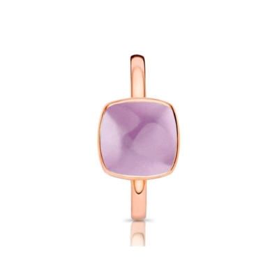One More Ladies 18ct Rose Gold Amethyst & Mother of Pearl Ring - Size 54-1