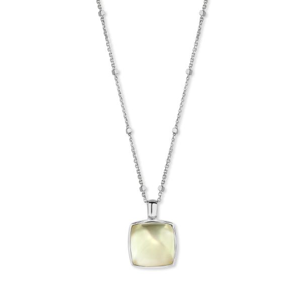 One More Ladies 18ct White Gold Prasiolite & Mother of Pearl Pendant-1